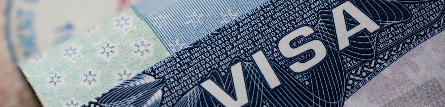 Zoomed-in photo of a US Visa