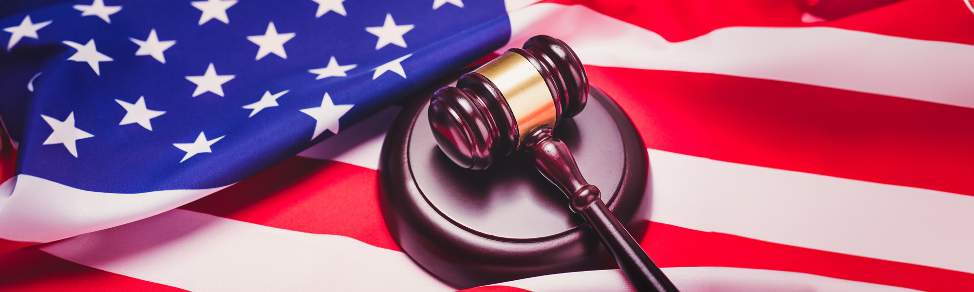 gavel sitting on america flag image