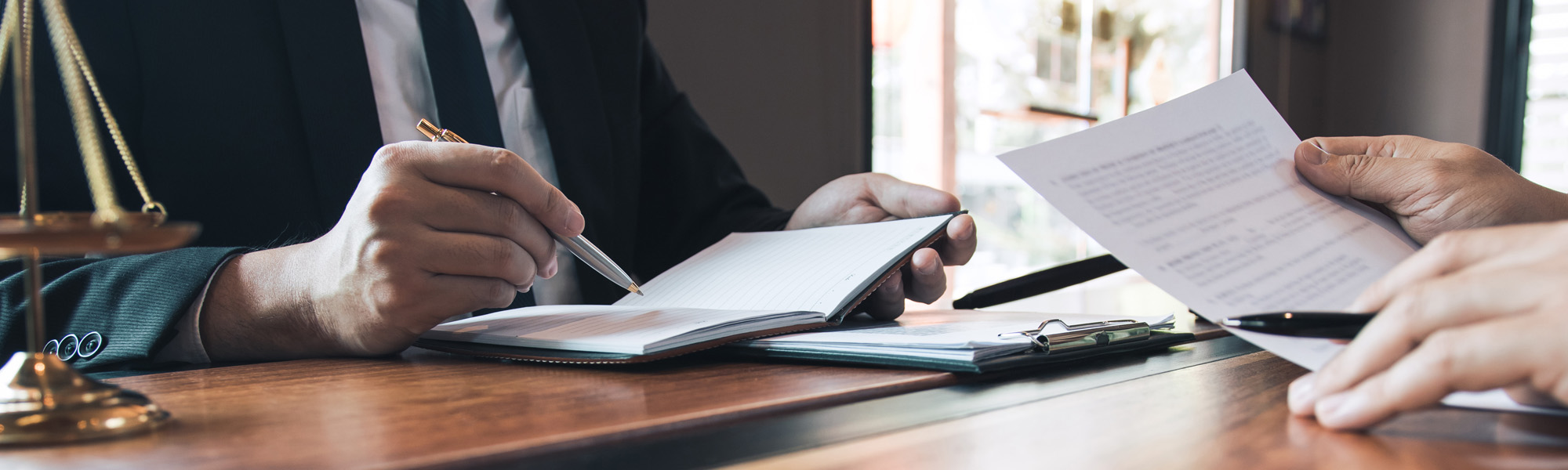 business lawyer is currently counseling the clients trial at the lawyer office image