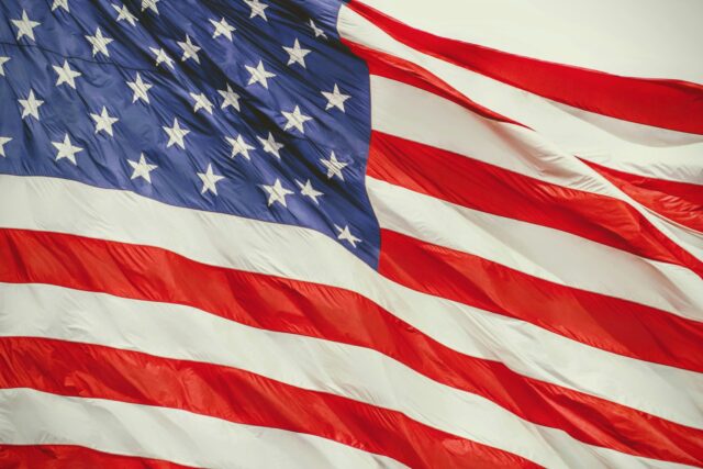 close up of american flag