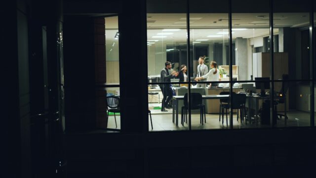 employees through window