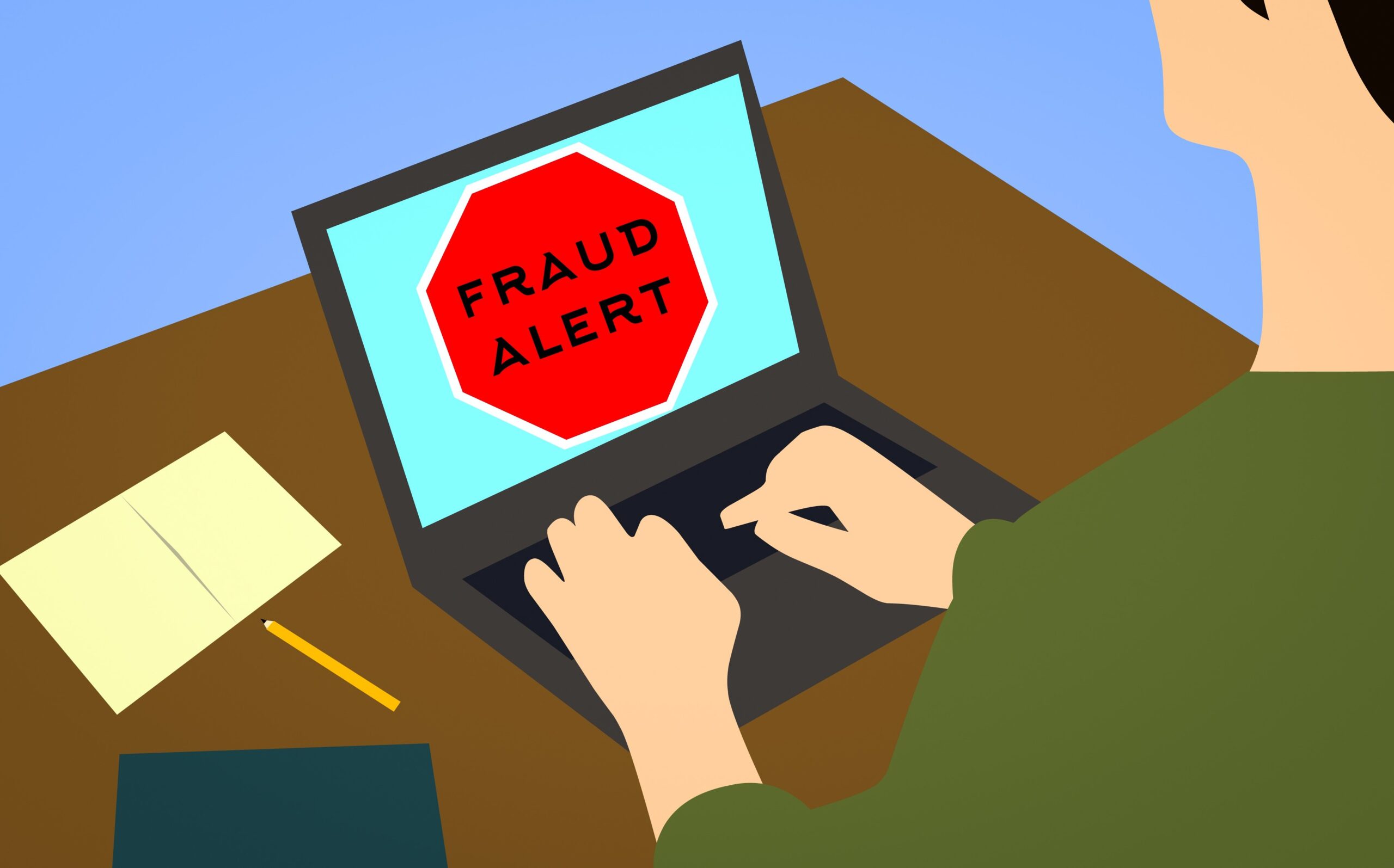 fraud prevention alert on computer image