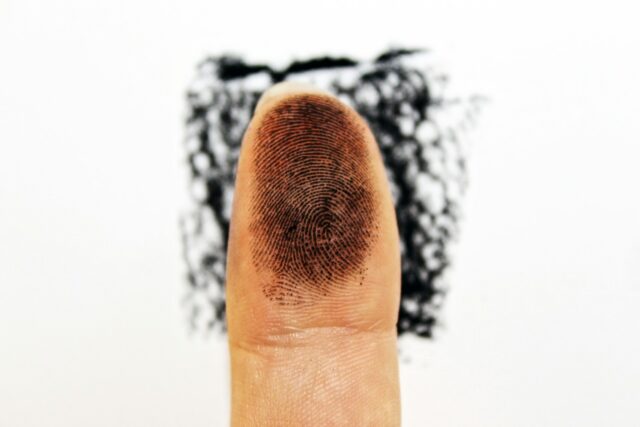 fingerprint with ink